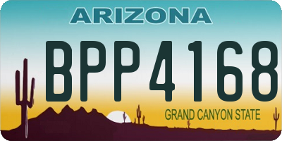 AZ license plate BPP4168