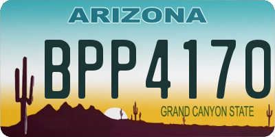 AZ license plate BPP4170