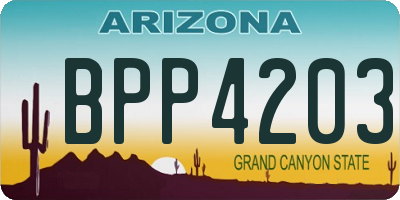 AZ license plate BPP4203