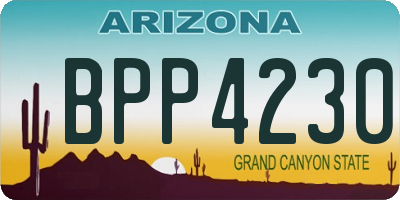 AZ license plate BPP4230