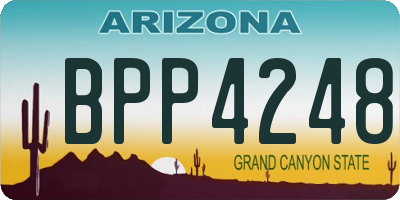 AZ license plate BPP4248