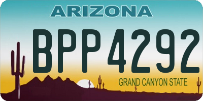 AZ license plate BPP4292