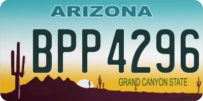 AZ license plate BPP4296