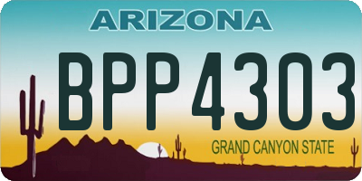 AZ license plate BPP4303