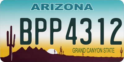 AZ license plate BPP4312