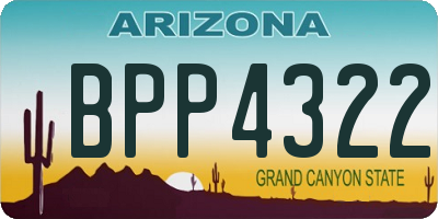 AZ license plate BPP4322