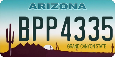 AZ license plate BPP4335