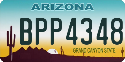 AZ license plate BPP4348