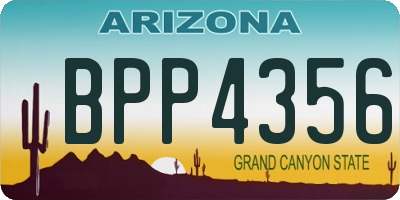 AZ license plate BPP4356