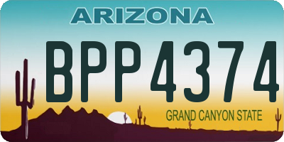 AZ license plate BPP4374
