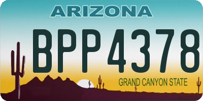 AZ license plate BPP4378