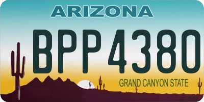AZ license plate BPP4380