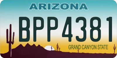 AZ license plate BPP4381