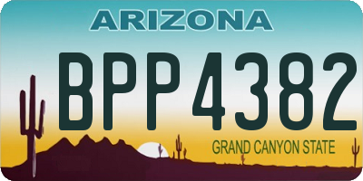 AZ license plate BPP4382