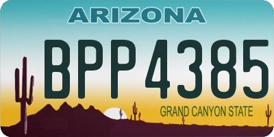 AZ license plate BPP4385