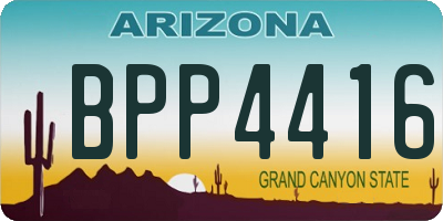 AZ license plate BPP4416
