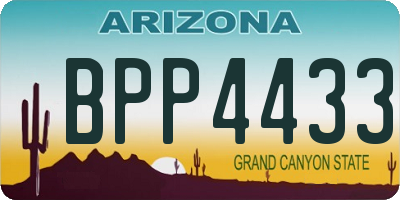 AZ license plate BPP4433