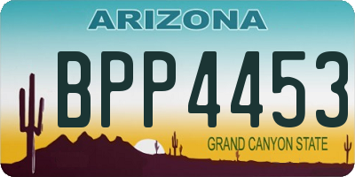 AZ license plate BPP4453