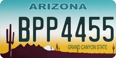 AZ license plate BPP4455