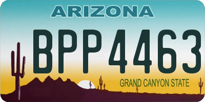 AZ license plate BPP4463