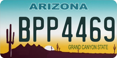 AZ license plate BPP4469