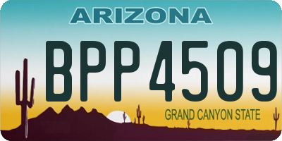 AZ license plate BPP4509