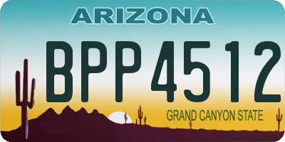 AZ license plate BPP4512