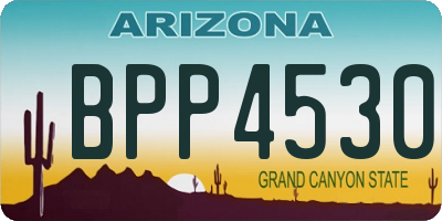 AZ license plate BPP4530