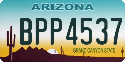 AZ license plate BPP4537