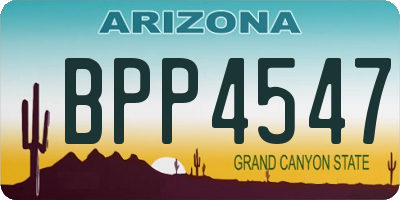 AZ license plate BPP4547