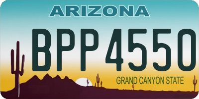 AZ license plate BPP4550