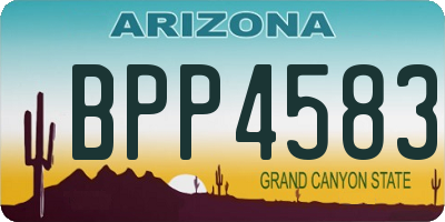 AZ license plate BPP4583
