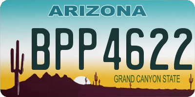 AZ license plate BPP4622
