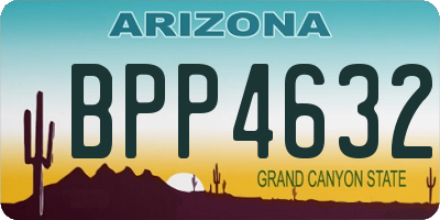 AZ license plate BPP4632