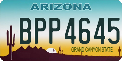 AZ license plate BPP4645