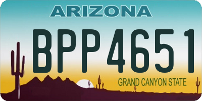 AZ license plate BPP4651