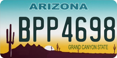 AZ license plate BPP4698