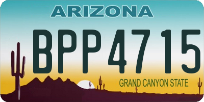 AZ license plate BPP4715