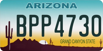 AZ license plate BPP4730
