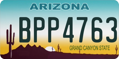 AZ license plate BPP4763