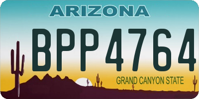 AZ license plate BPP4764
