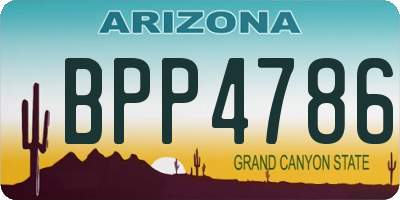 AZ license plate BPP4786