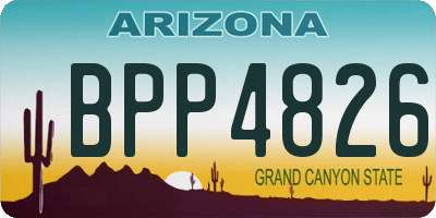 AZ license plate BPP4826