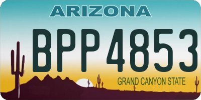 AZ license plate BPP4853