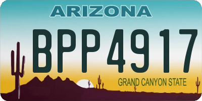 AZ license plate BPP4917