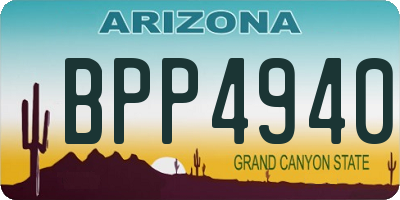 AZ license plate BPP4940