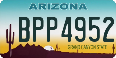 AZ license plate BPP4952