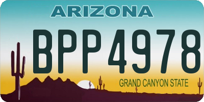 AZ license plate BPP4978