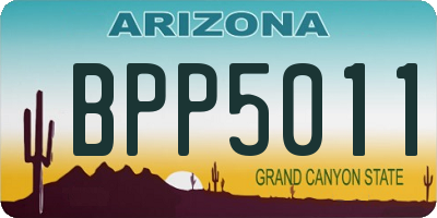AZ license plate BPP5011