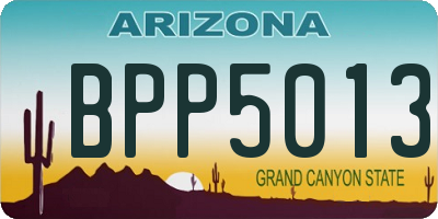 AZ license plate BPP5013